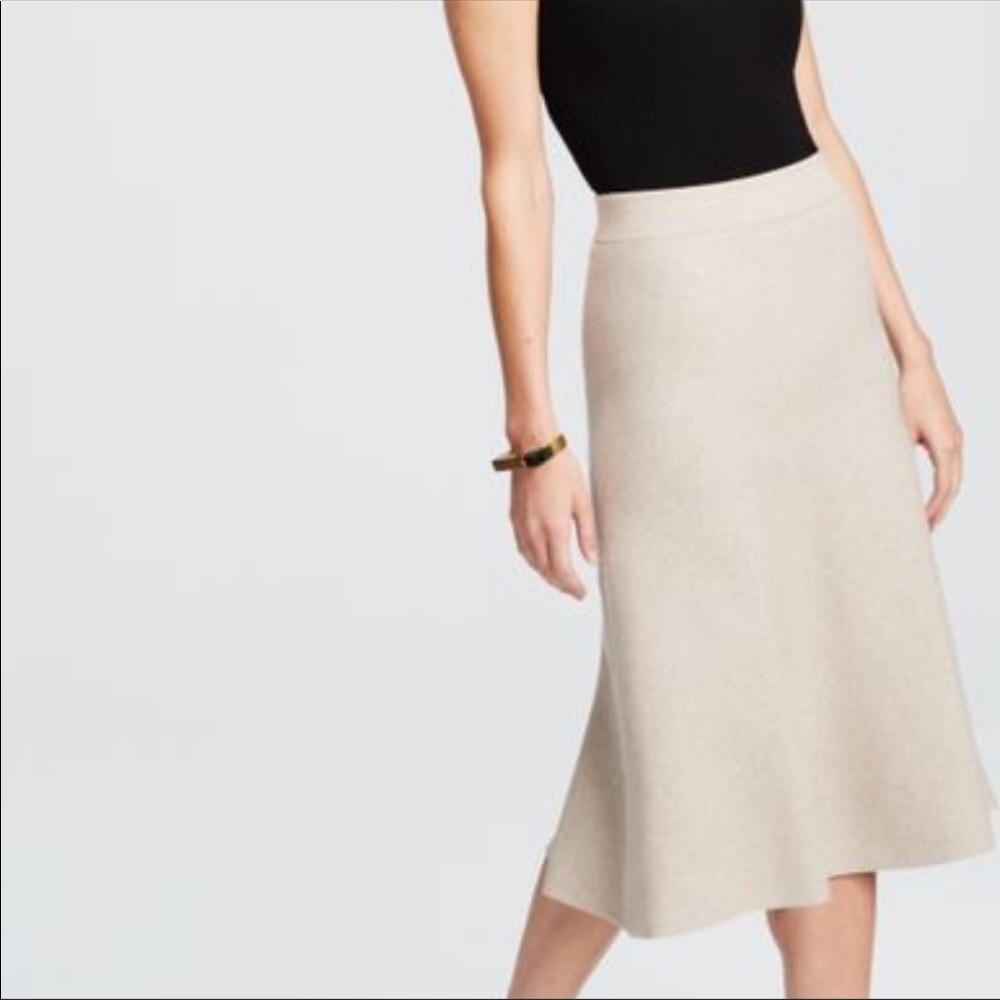 ANN TAYLOR Natural A-line Sweater Skirt Midi XS